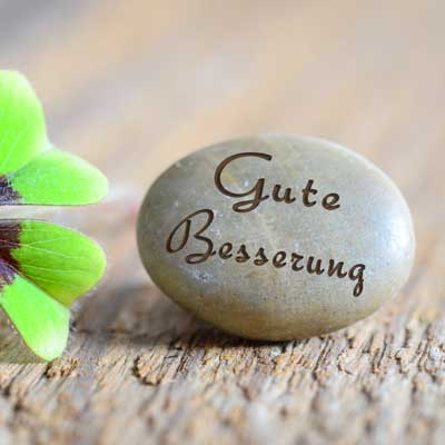 Gute Besserung Stein mit Aufschrift: Gute Besserung
