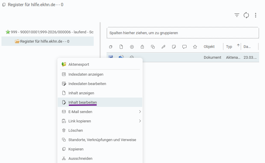 Dokument bearbeiten